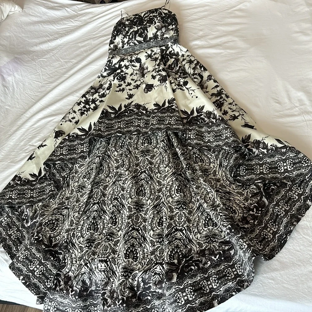 NWT!!! Alice & Olivia Florence High Low Gown Maxi w/Elevated Floral Print - Picture 13 of 15